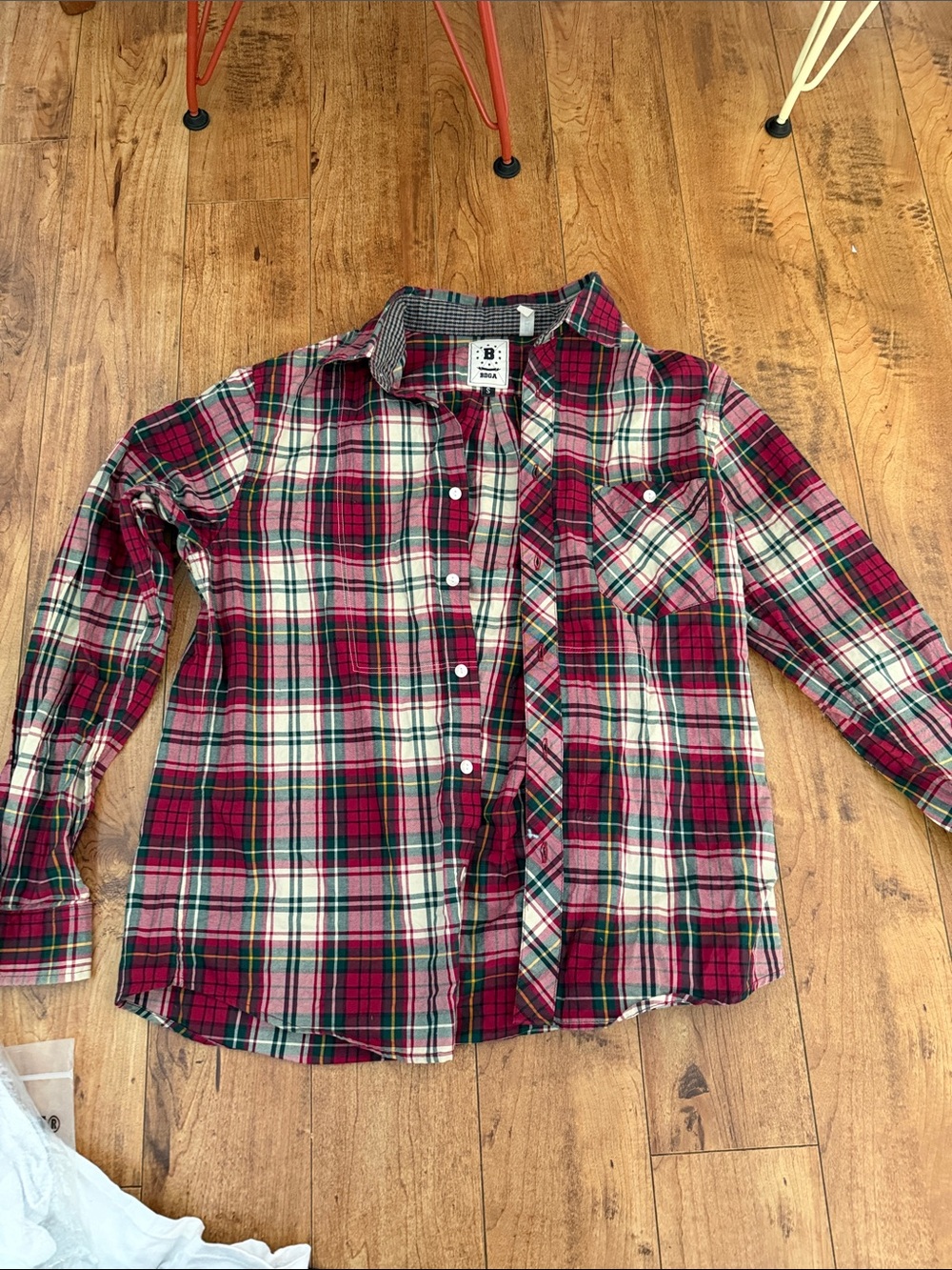 Bodega Kids' Red Plaid Button-Down Shirt